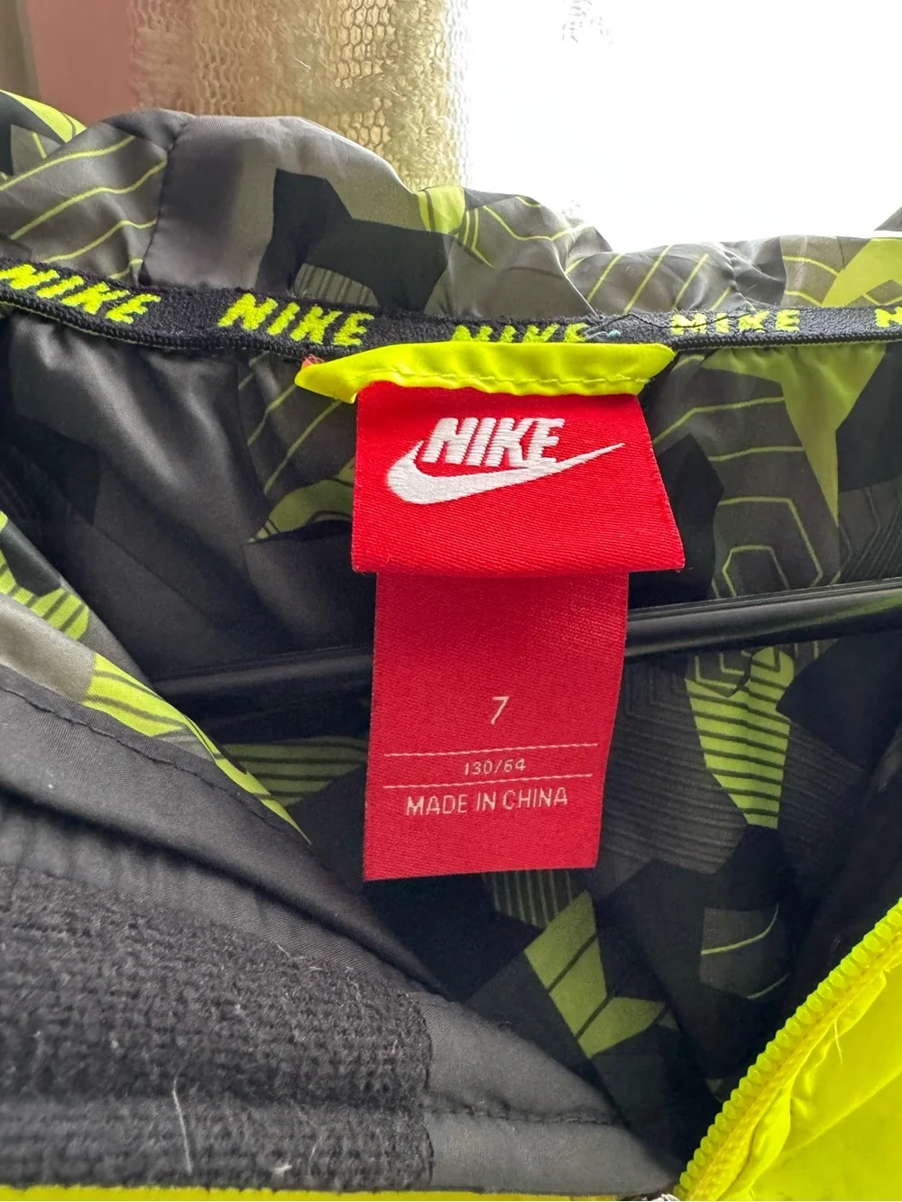 Nike Neon Yellow Kids Hooded Puffer Jacket